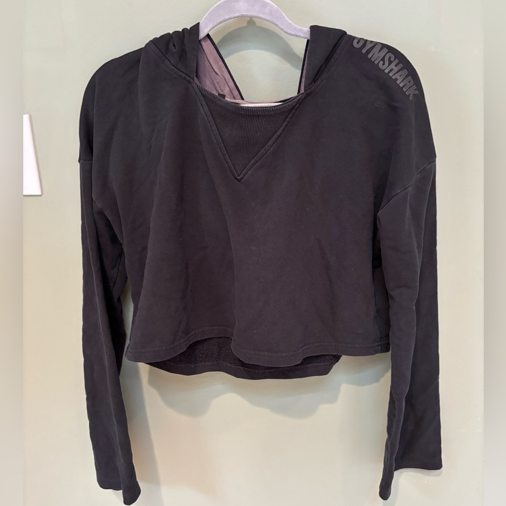 Gymshark Black Long Sleeve Cropped Hoodie
